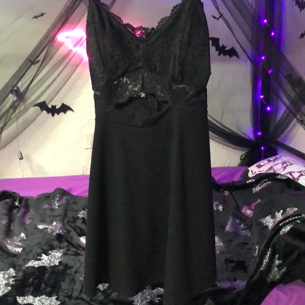 Dress with lace top